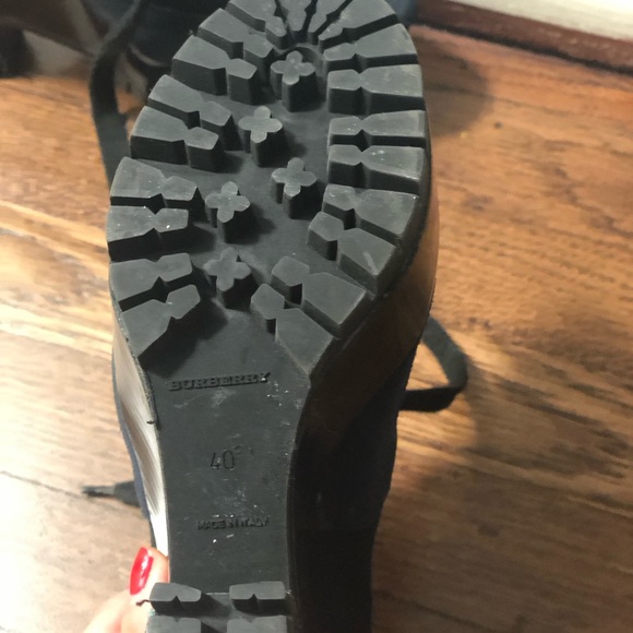 Like New Auth Burberry Suede Wedge Boots, Sz 40 - Picture 5 of 5